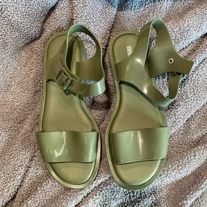 Melissa jelly style olive green sandals sz 9